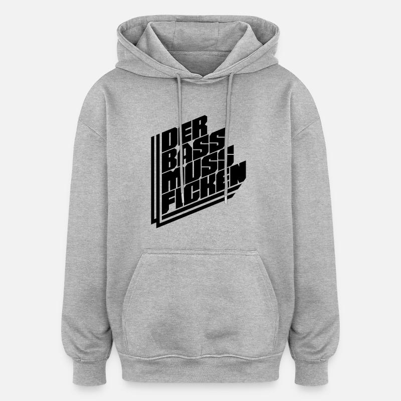 Basse doit baiser No.01 - Sweat à capuche oversize unisexe - gris chiné
