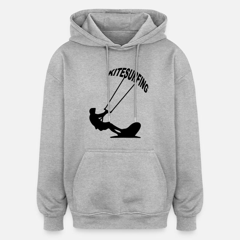 Kitesurfer - Kitesurfing - Oversized Unisex Hoodie - Grau meliert