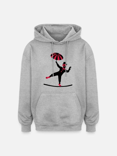 Cirque - Sweat à capuche oversize unisexe - gris chiné