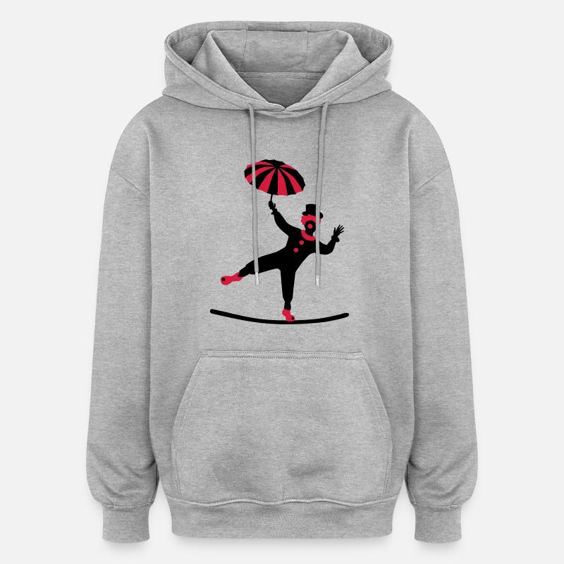 Zirkus - Oversized Unisex Hoodie - Grau meliert