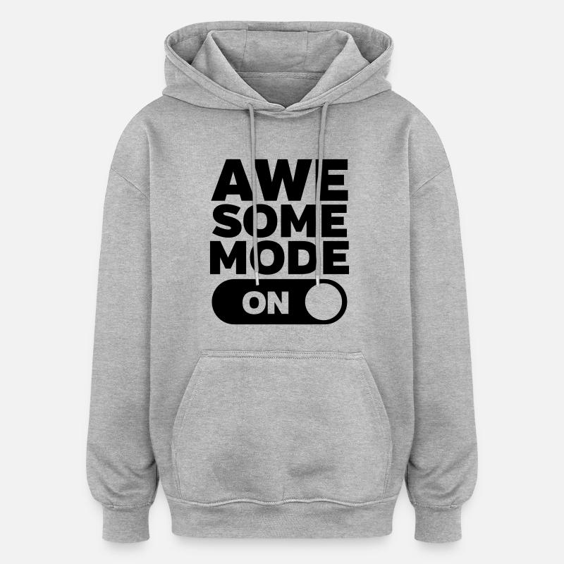 Awesome Mode (On) - Sweat à capuche oversize unisexe - gris chiné