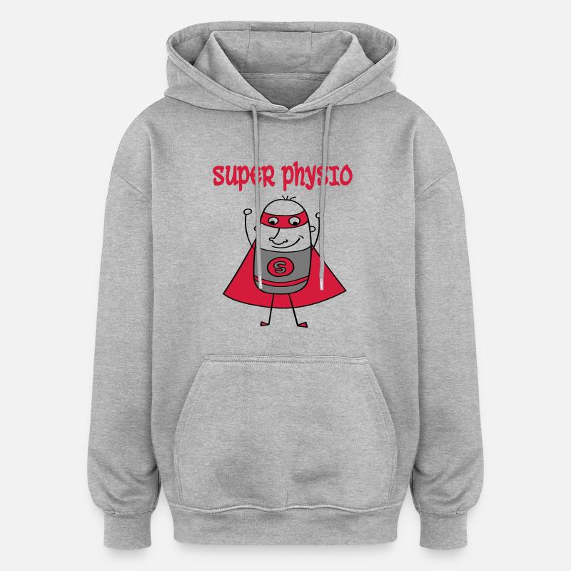 Physio - Sweat à capuche oversize unisexe - gris chiné