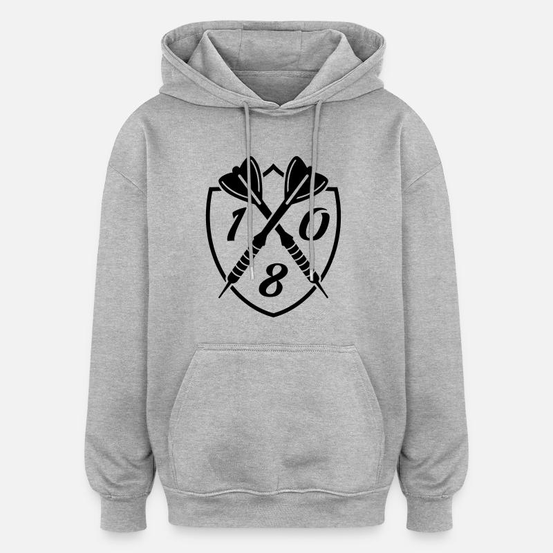 180 darts - Oversized Unisex Hoodie - Grau meliert