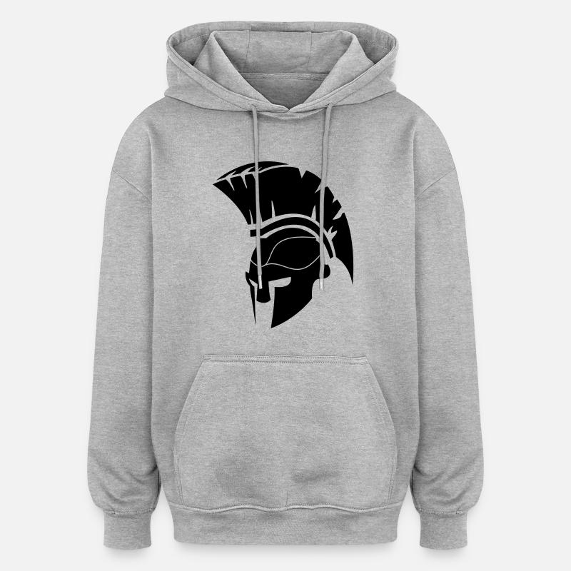 spartan - Sweat à capuche oversize unisexe - gris chiné