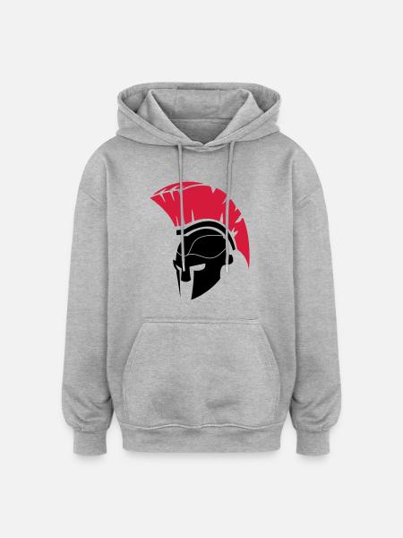 spartan_1 - Sweat à capuche oversize unisexe - gris chiné