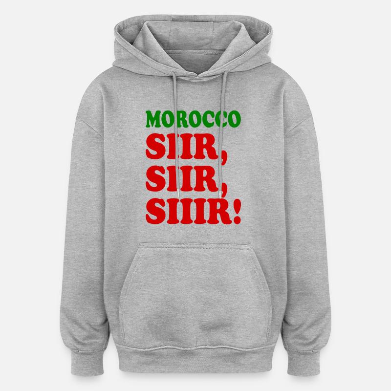Maroc - Sweat à capuche oversize unisexe - gris chiné