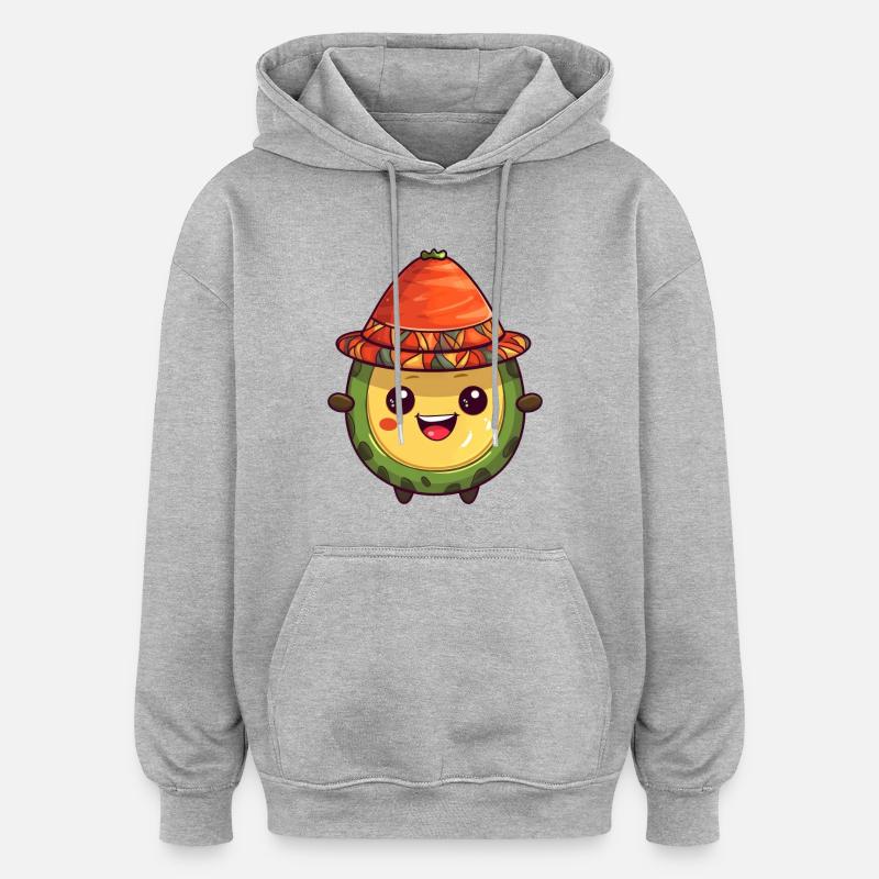Avocat péruvien - Sweat à capuche oversize unisexe - gris chiné