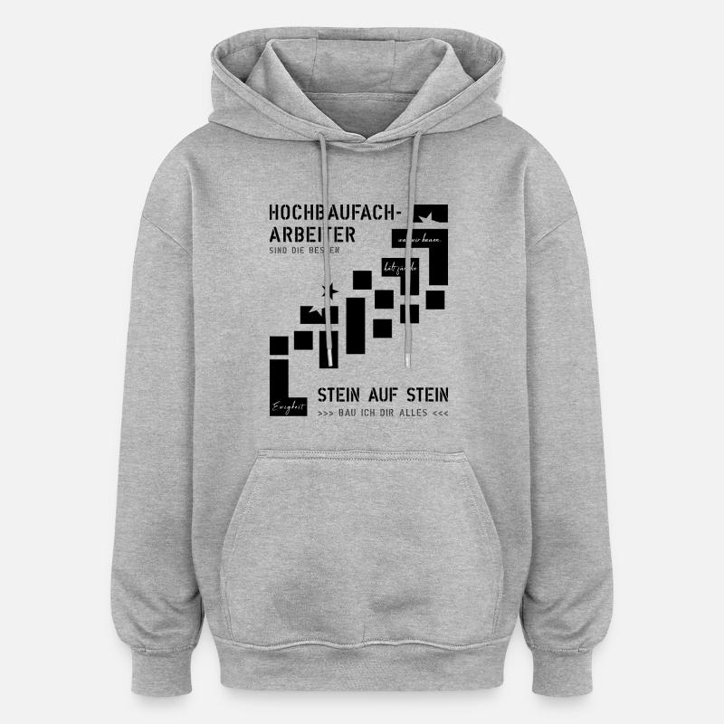 Building construction worker bricklayer - Oversized Unisex Hoodie - heather grey