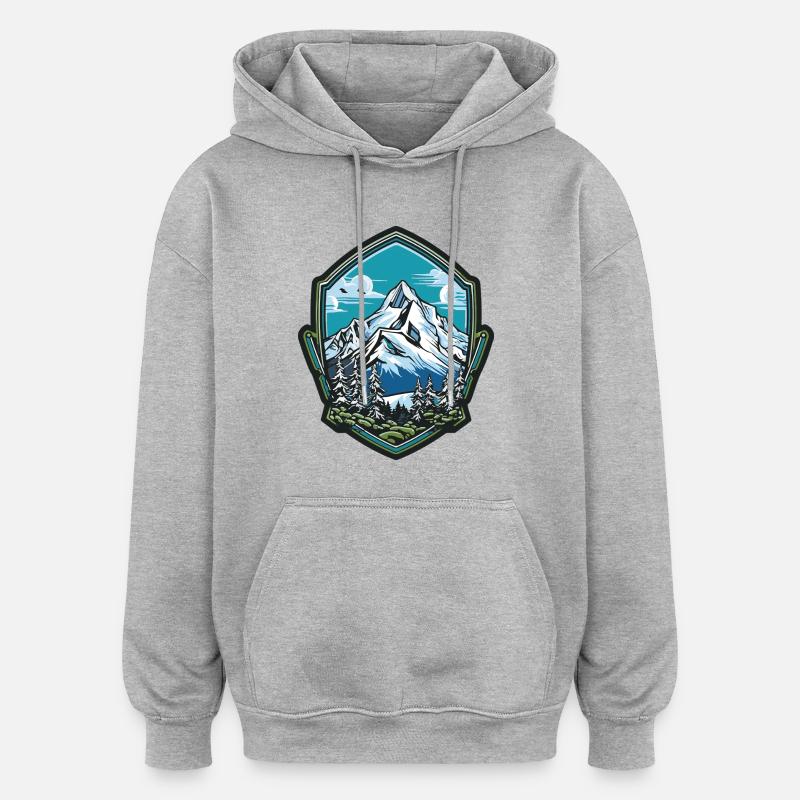 Mountains 2 - Oversized Unisex Hoodie - heather grey
