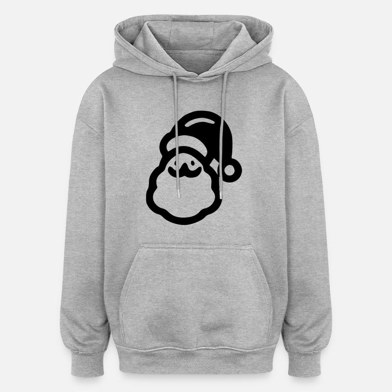 Père Noël - Sweat à capuche oversize unisexe - gris chiné