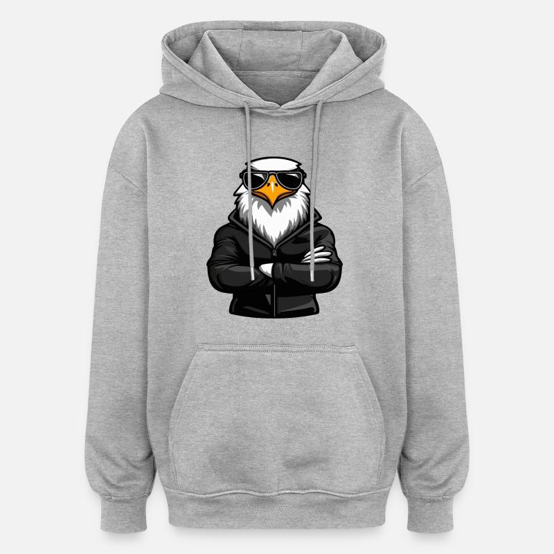 Bande dessinée Adler Eagle - Sweat à capuche oversize unisexe - gris chiné
