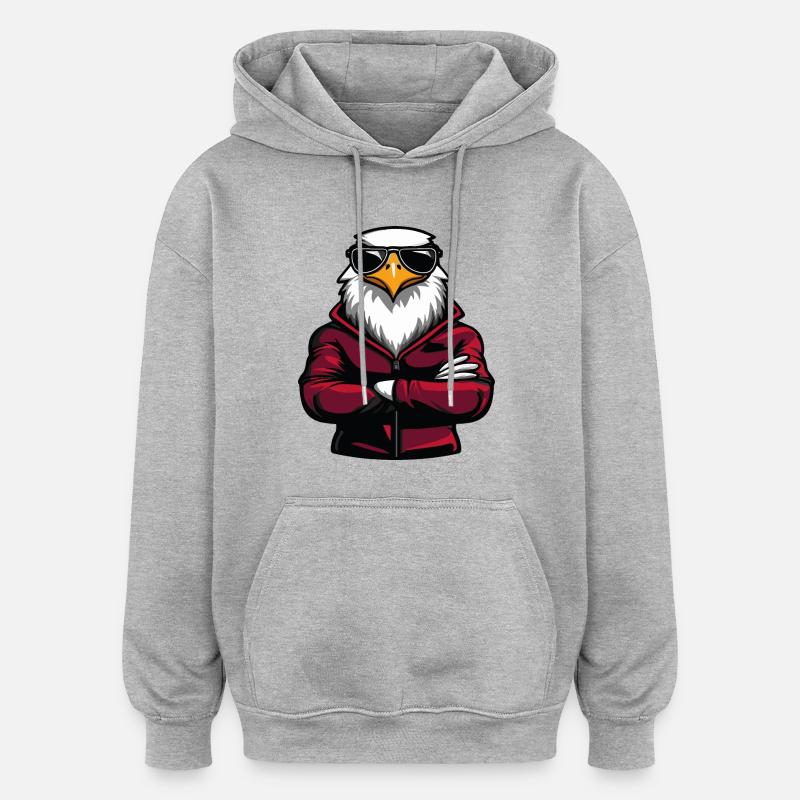adler comic - Oversized Unisex Hoodie - Grau meliert