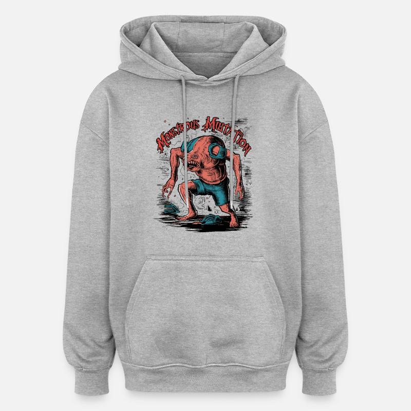 Monstrueux - Sweat à capuche oversize unisexe - gris chiné