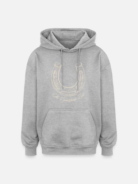 Fer à cheval L’Équitation Modifier - Sweat à capuche oversize unisexe - gris chiné
