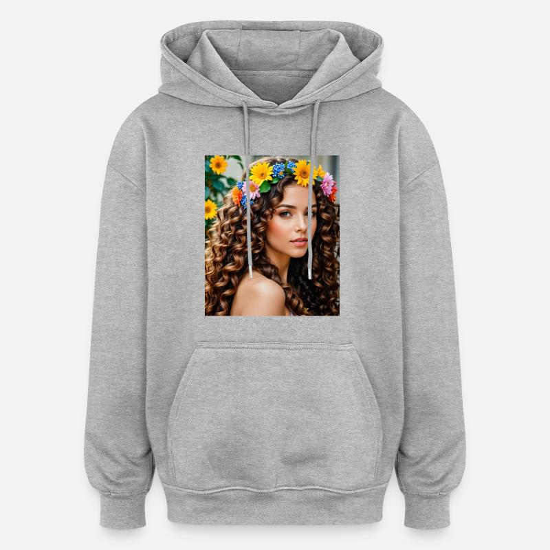 Belle - Sweat à capuche oversize unisexe - gris chiné