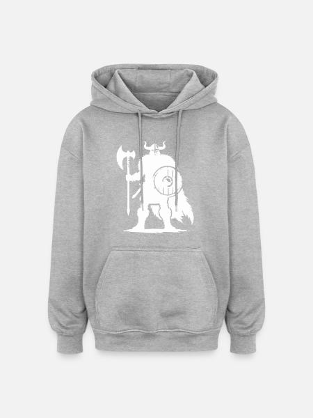 Viking Warrior - Oversized Unisex Hoodie - heather grey