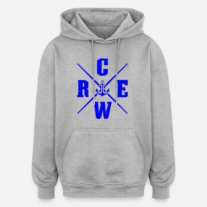 crew anker - Oversized Unisex Hoodie - Grau meliert