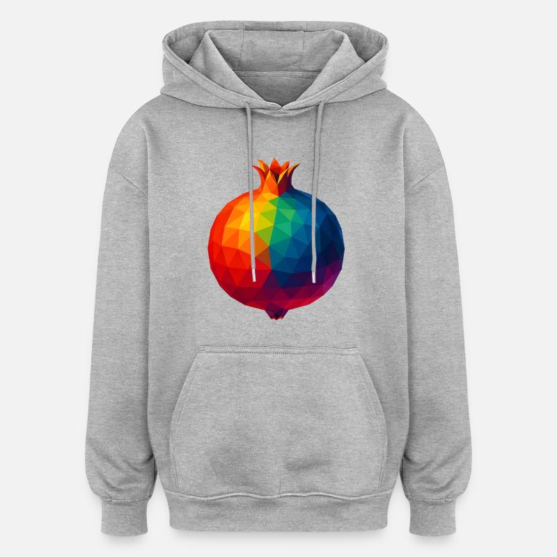 WPAP Stil - Granatapfel - Oversized Unisex Hoodie - Grau meliert