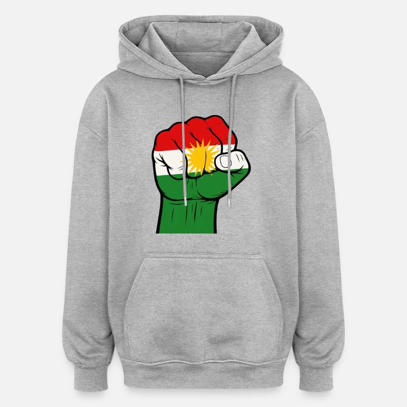 Faust Kurdistan - Sweat à capuche oversize unisexe - gris chiné