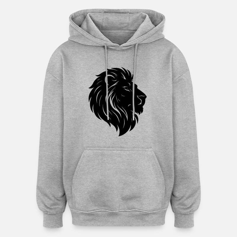 Lion Tête de Lion - Sweat à capuche oversize unisexe - gris chiné