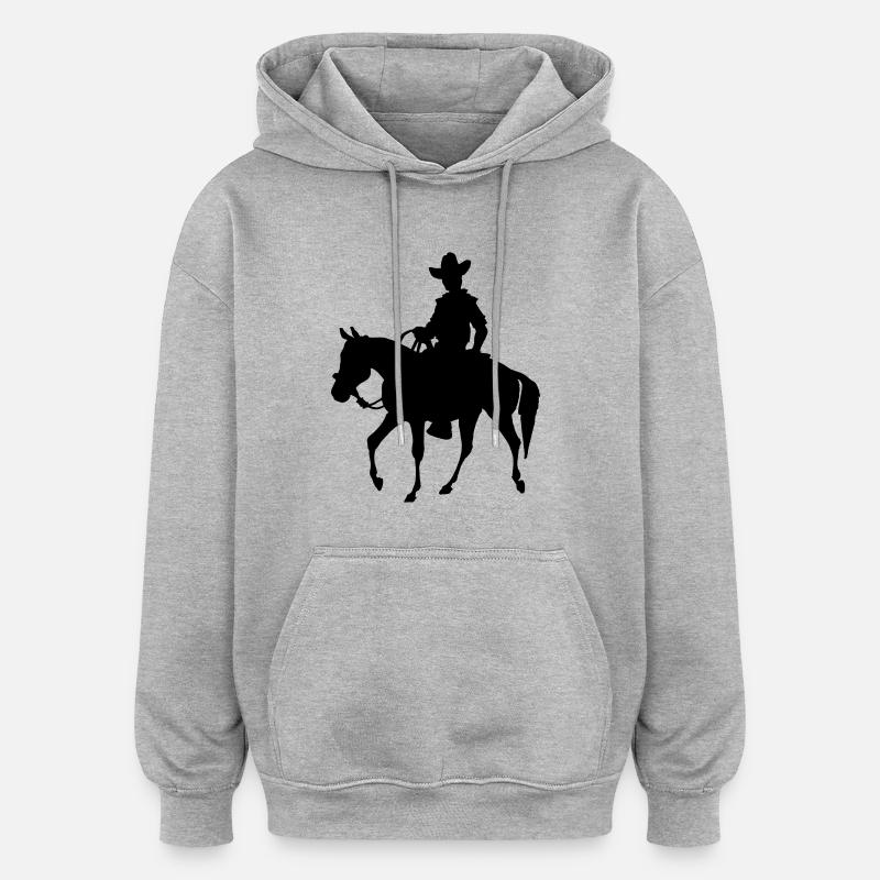 cowboy - Sweat à capuche oversize unisexe - gris chiné