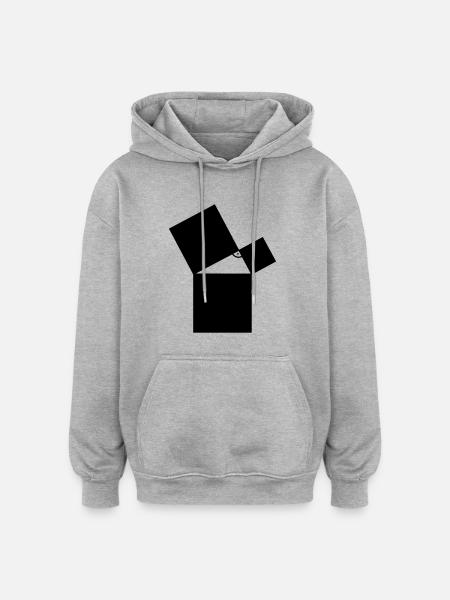 mathématique - Sweat à capuche oversize unisexe - gris chiné