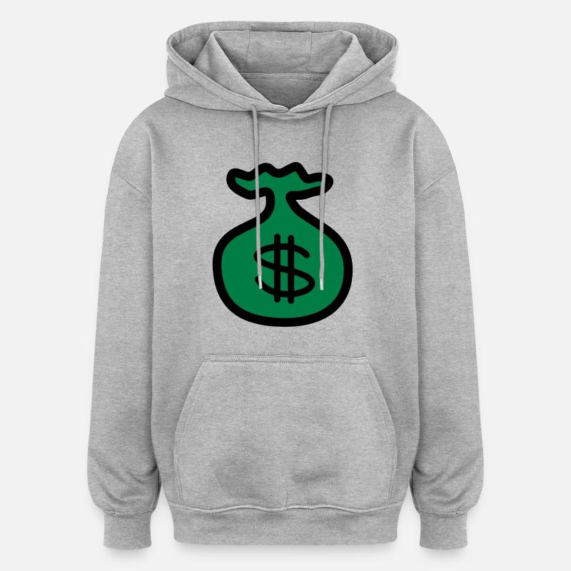 Dollar Argent Banque - Sweat à capuche oversize unisexe - gris chiné