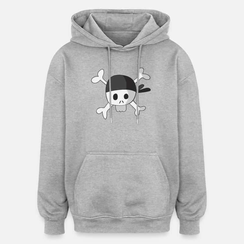 pirate - Sweat à capuche oversize unisexe - gris chiné