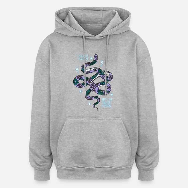 serpent - Sweat à capuche oversize unisexe - gris chiné