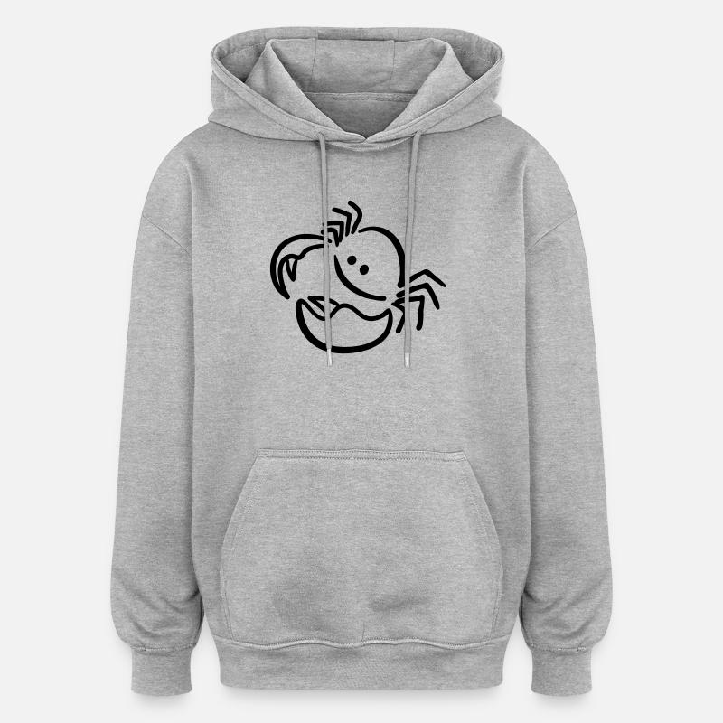 Cancer - Sweat à capuche oversize unisexe - gris chiné