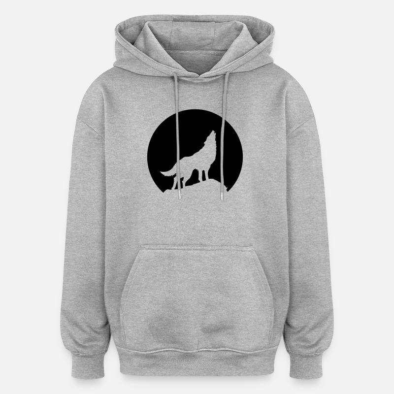 Wolf - Oversized Unisex Hoodie - heather grey