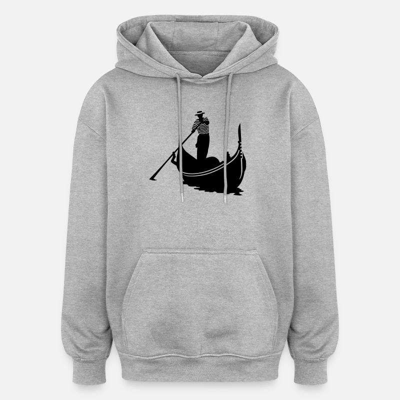 gondolier - Sweat à capuche oversize unisexe - gris chiné