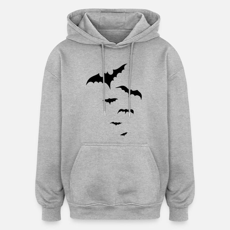 Les chauves-souris d’Halloween, a demandé - Sweat à capuche oversize unisexe - gris chiné