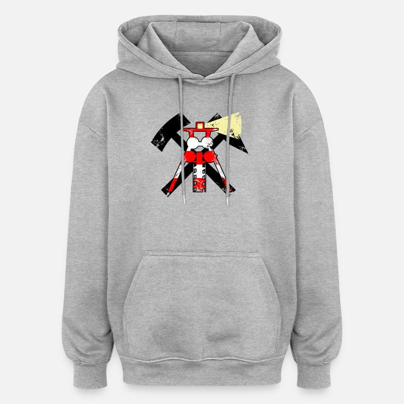 LEUCHTTURM SCHLÄGEL EISEN - Oversized Unisex Hoodie - Grau meliert