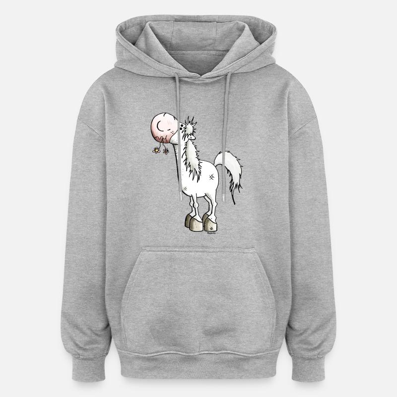Verträumtes Pferd - Pferde - Oversized Unisex Hoodie - Grau meliert