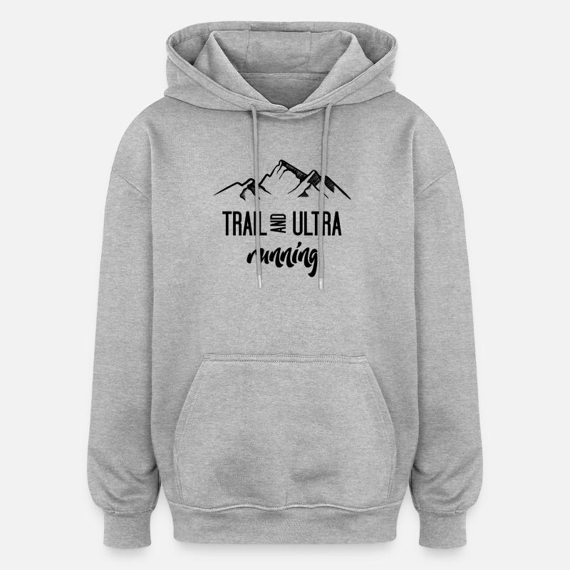 Trail Running et Ultra Running - Sweat à capuche oversize unisexe - gris chiné