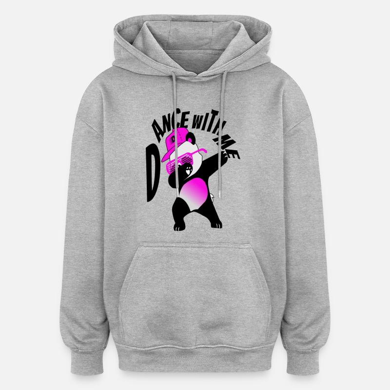 Danse du panda - Sweat à capuche oversize unisexe - gris chiné