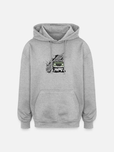 Defender Splash Front - Sweat à capuche oversize unisexe - gris chiné