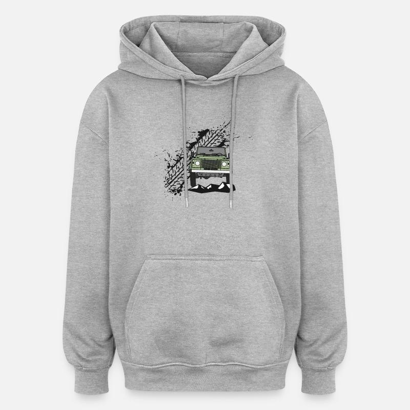 Defender Splash Front - Oversized Unisex Hoodie - heather grey