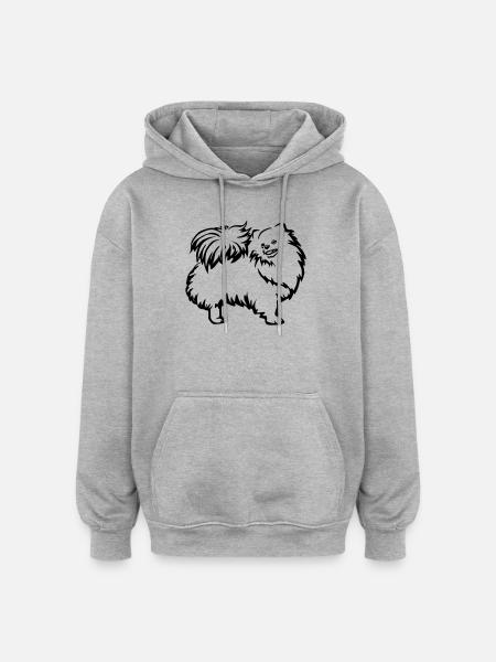 Dwarf spitz - Oversized Unisex Hoodie - heather grey