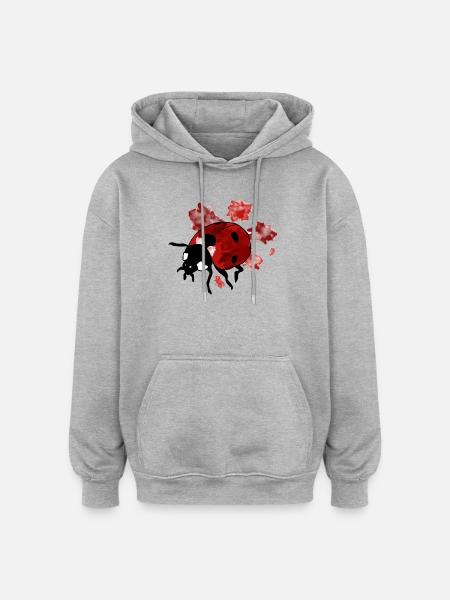 Marienkäfer - Oversized Unisex Hoodie - Grau meliert
