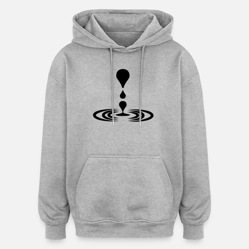 Goutte d’eau logo pleine conscience - Sweat à capuche oversize unisexe - gris chiné