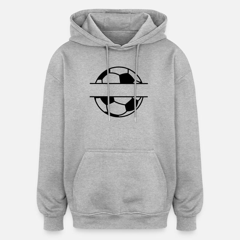 Bannière de nom de football - Sweat à capuche oversize unisexe - gris chiné