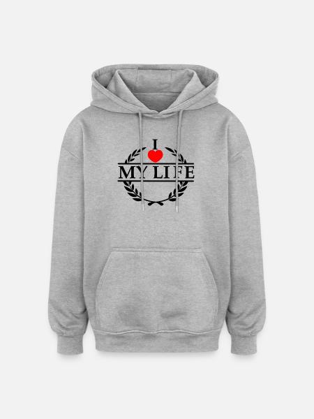 Elsker dit hjerte 020 - Oversize unisex hoodie - grå meleret
