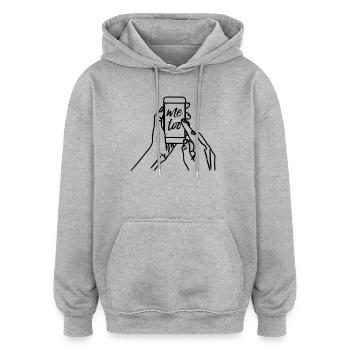 Ich auch - Oversized Unisex Hoodie - Grau meliert - Vorne - Noah (186cm)