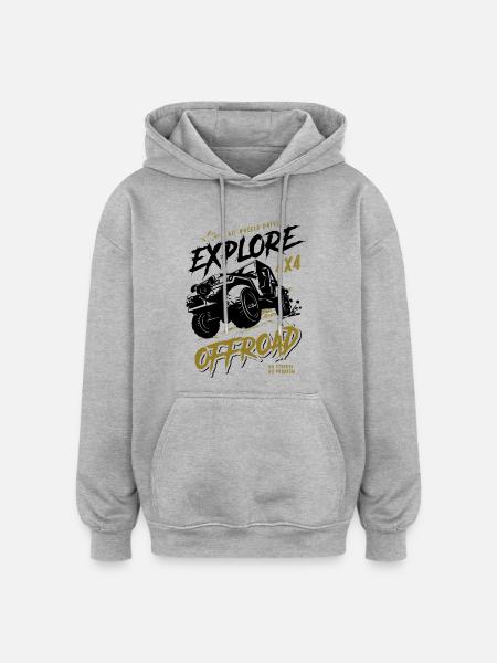 Offroad Adventure 4x4 - Off-road vehicle - Oversized Unisex Hoodie - heather grey