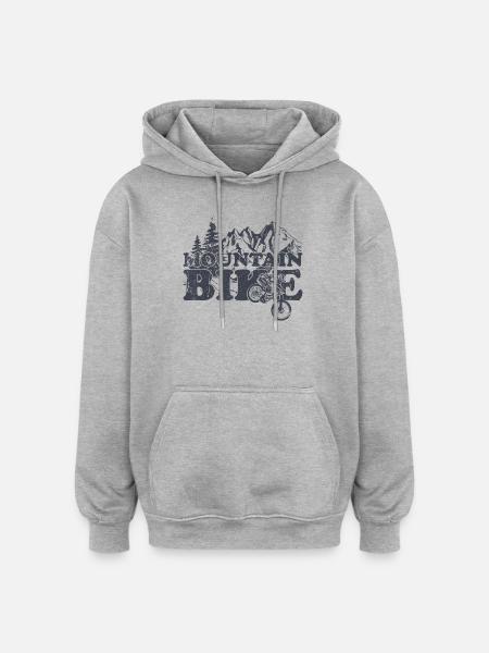 Randonnée VTT - Sweat à capuche oversize unisexe - gris chiné