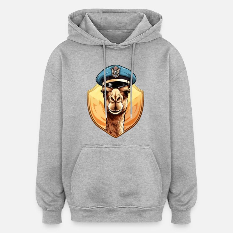 Polizei Kamel - Oversized Unisex Hoodie - Grau meliert