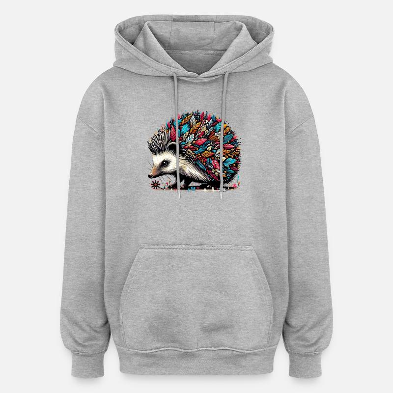 Igel - Oversized Unisex Hoodie - Grau meliert