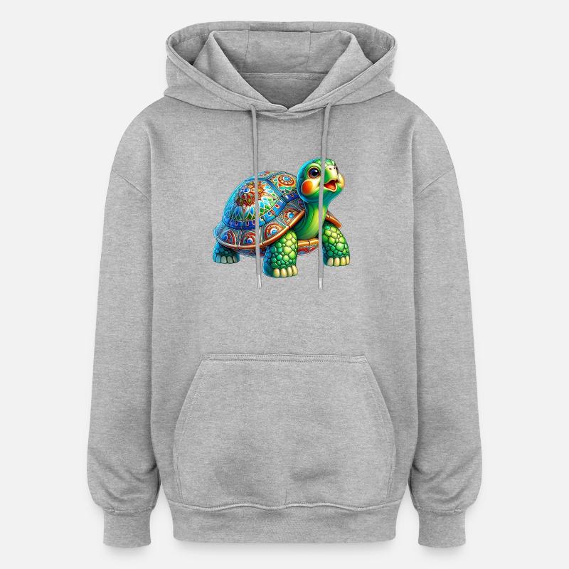 Turtle - Oversized Unisex Hoodie - heather grey